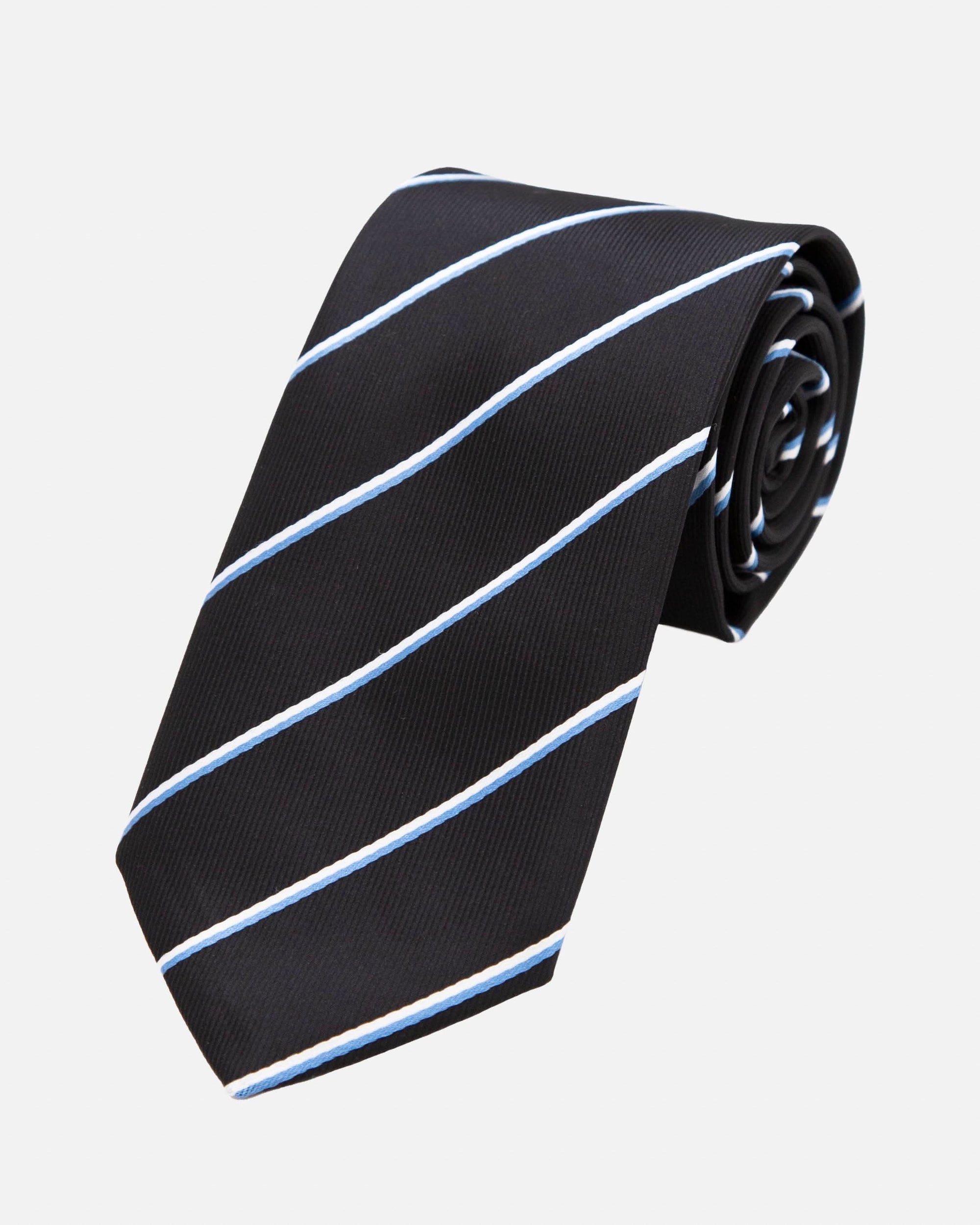 Immortal Black and Blue Stripe Tie - Black