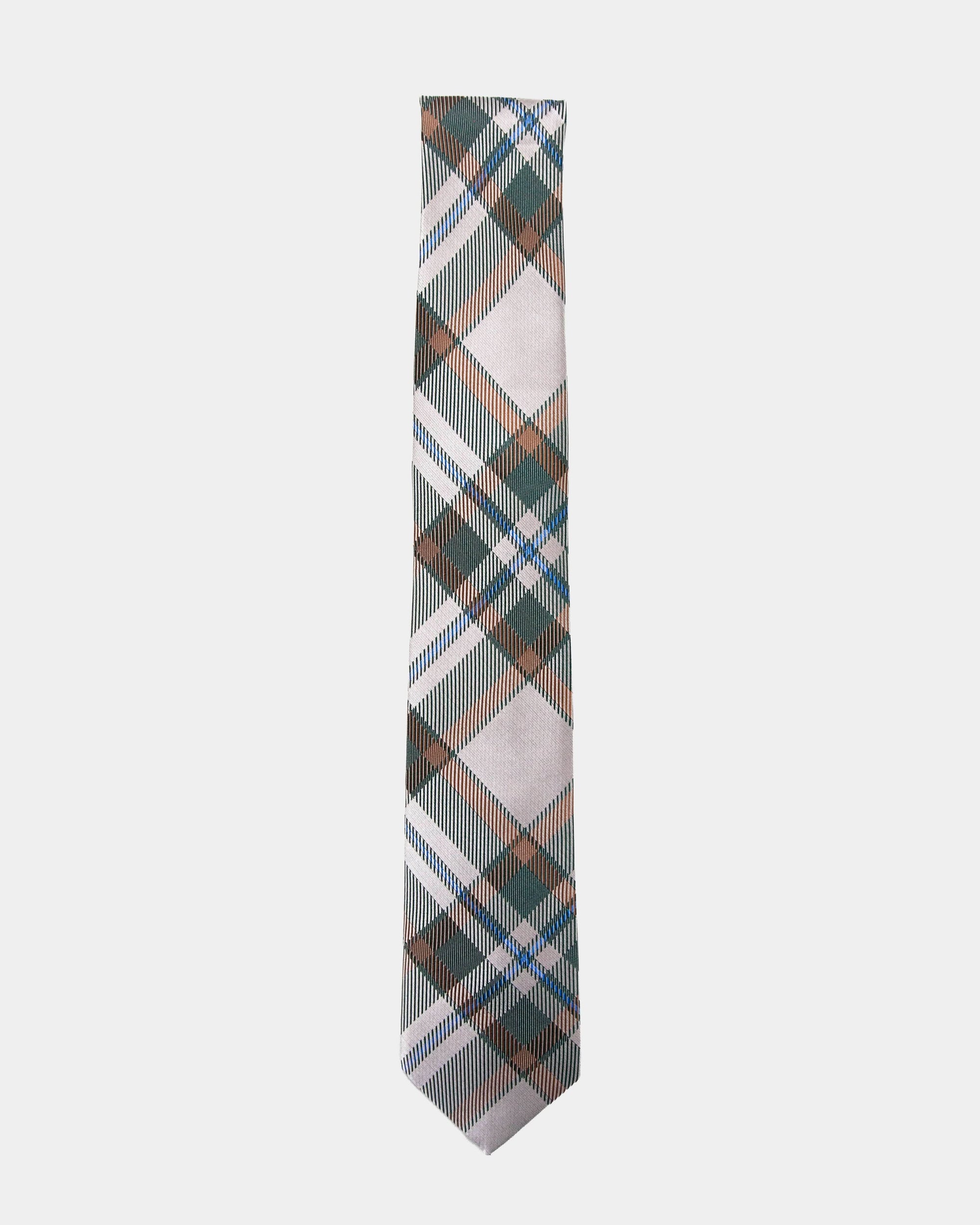 Immortal Crème Green Plaid Tie - Green