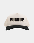 Purdue Cream Black Cord Brim Fade Hat