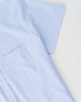 Phenom Classic Light Blue Striped Short Sleeve Dress Shirt - Blue