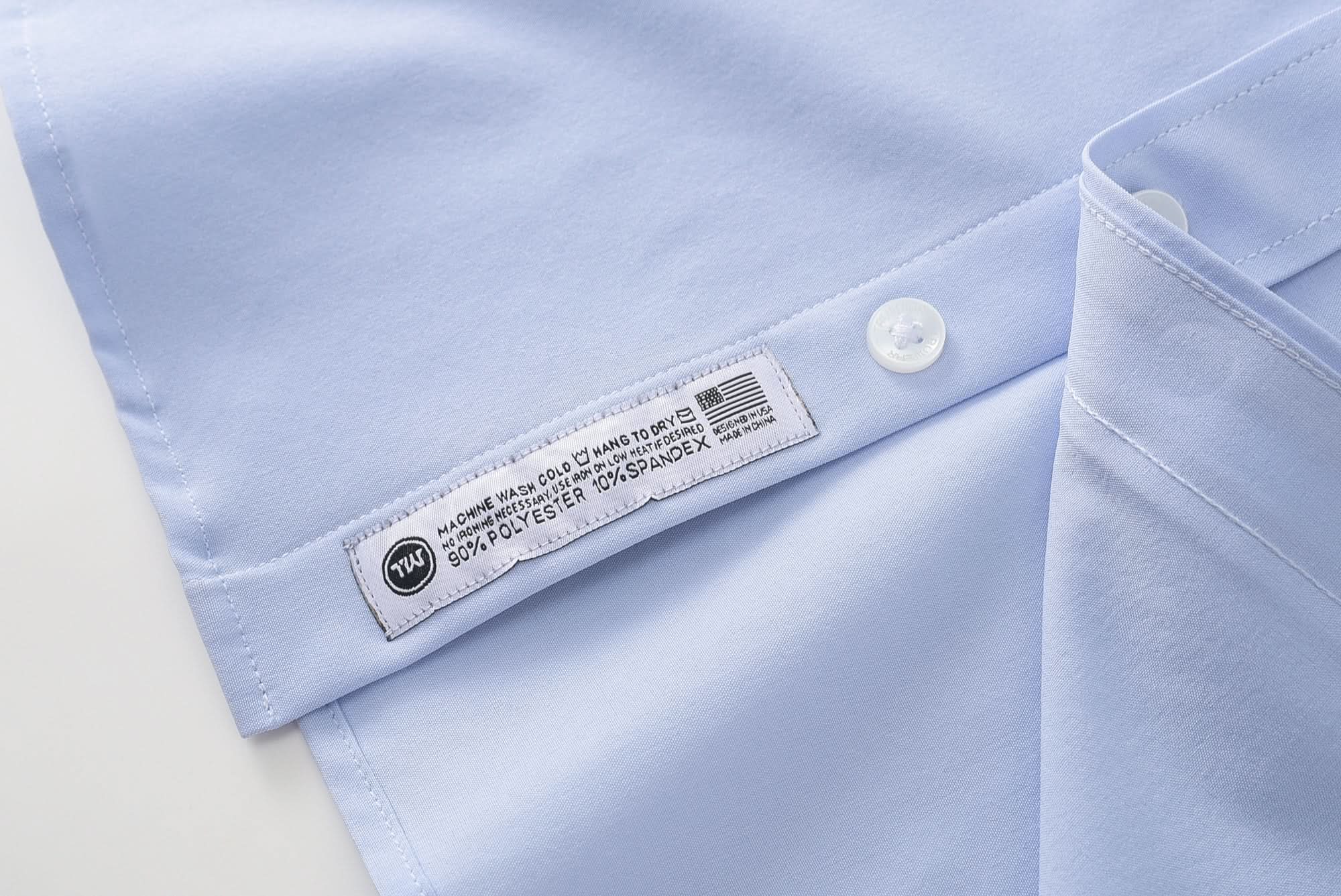 Phenom Classic Light Blue Short Sleeve Dress Shirt - Blue