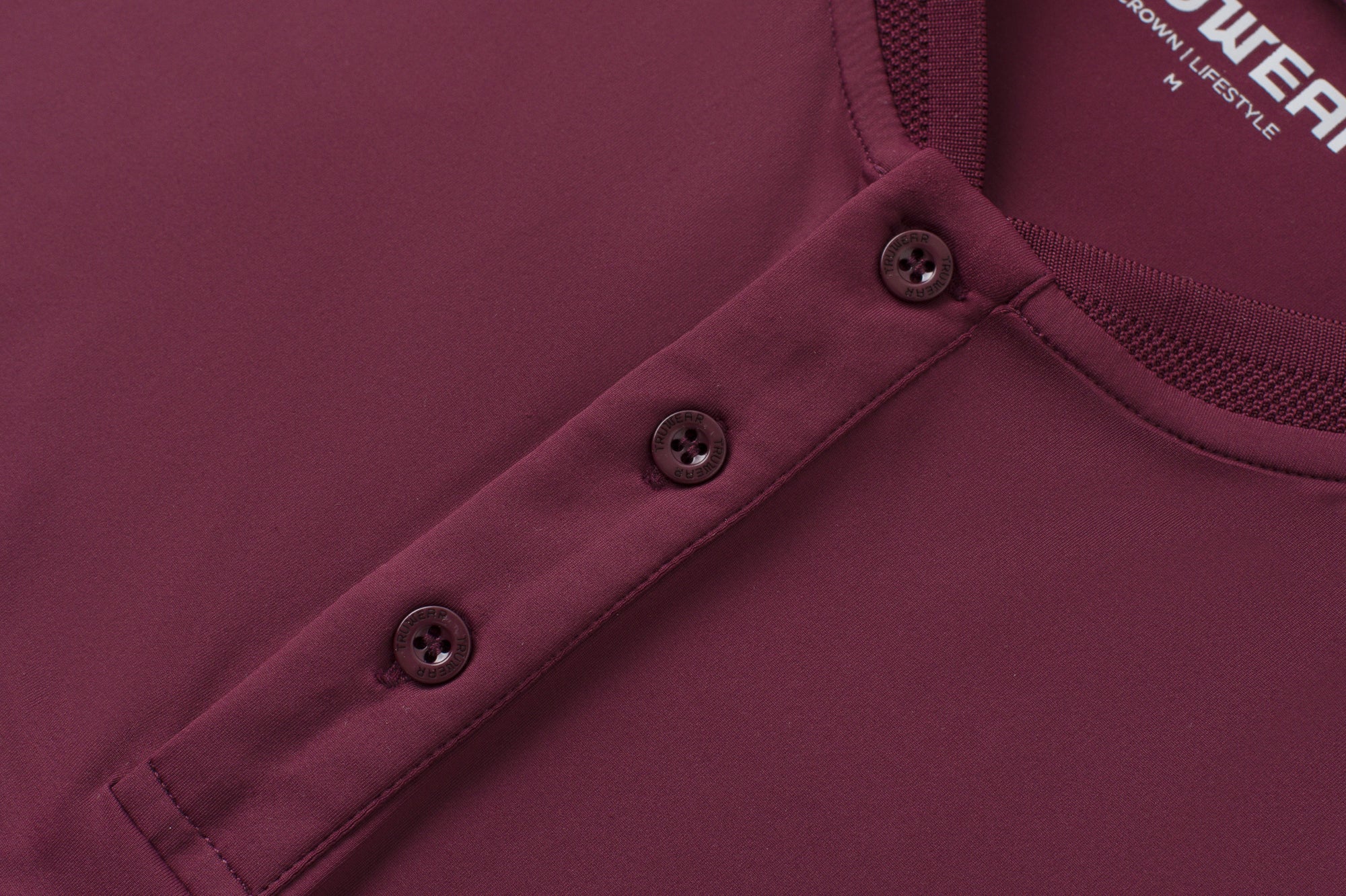 Crown Blade Polo Dark Cherry Front Buttons