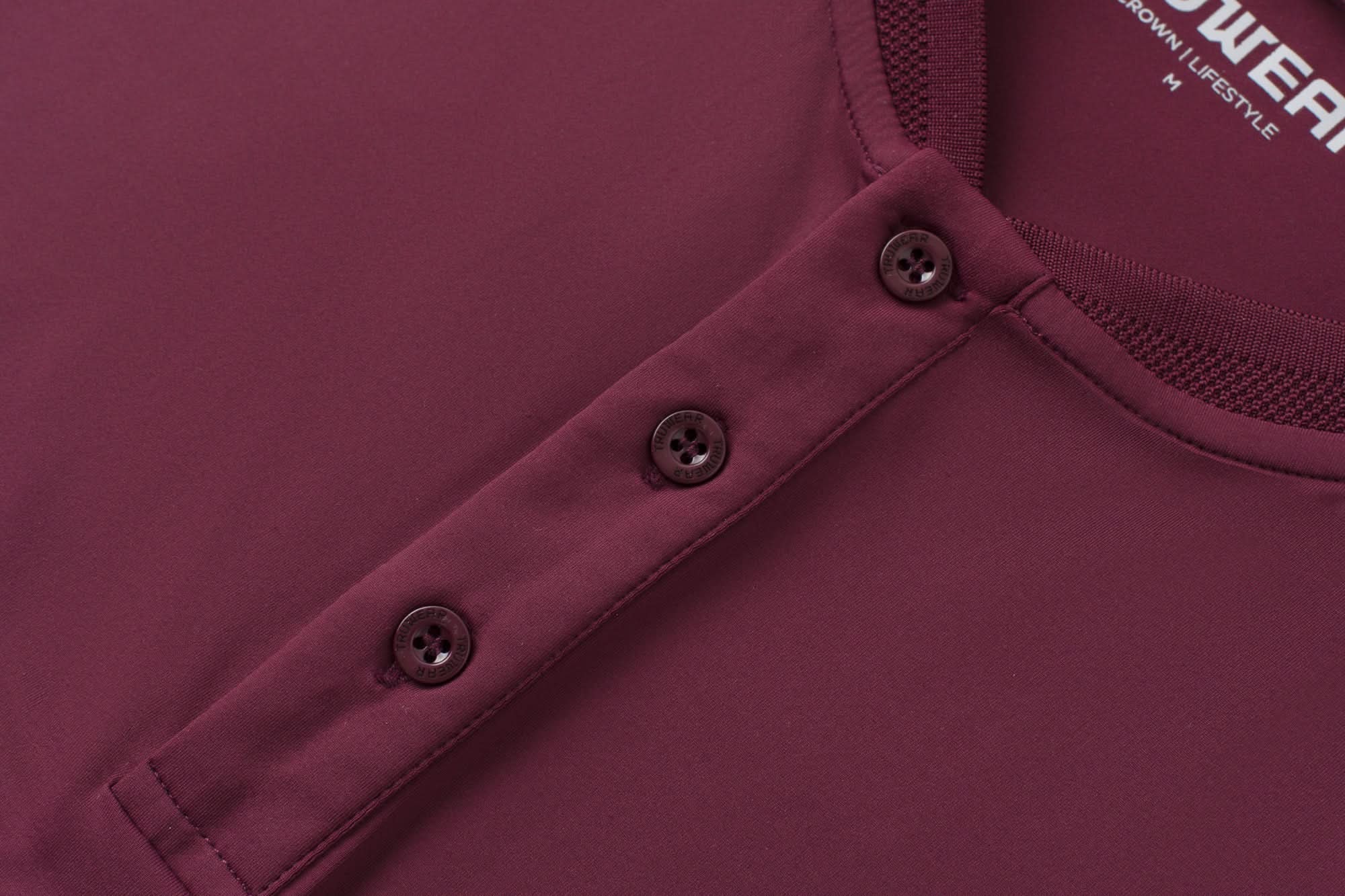Crown Blade Polo Dark Cherry Front Buttons