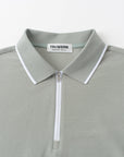 Vanguard Zip Polo Slate Green Collar