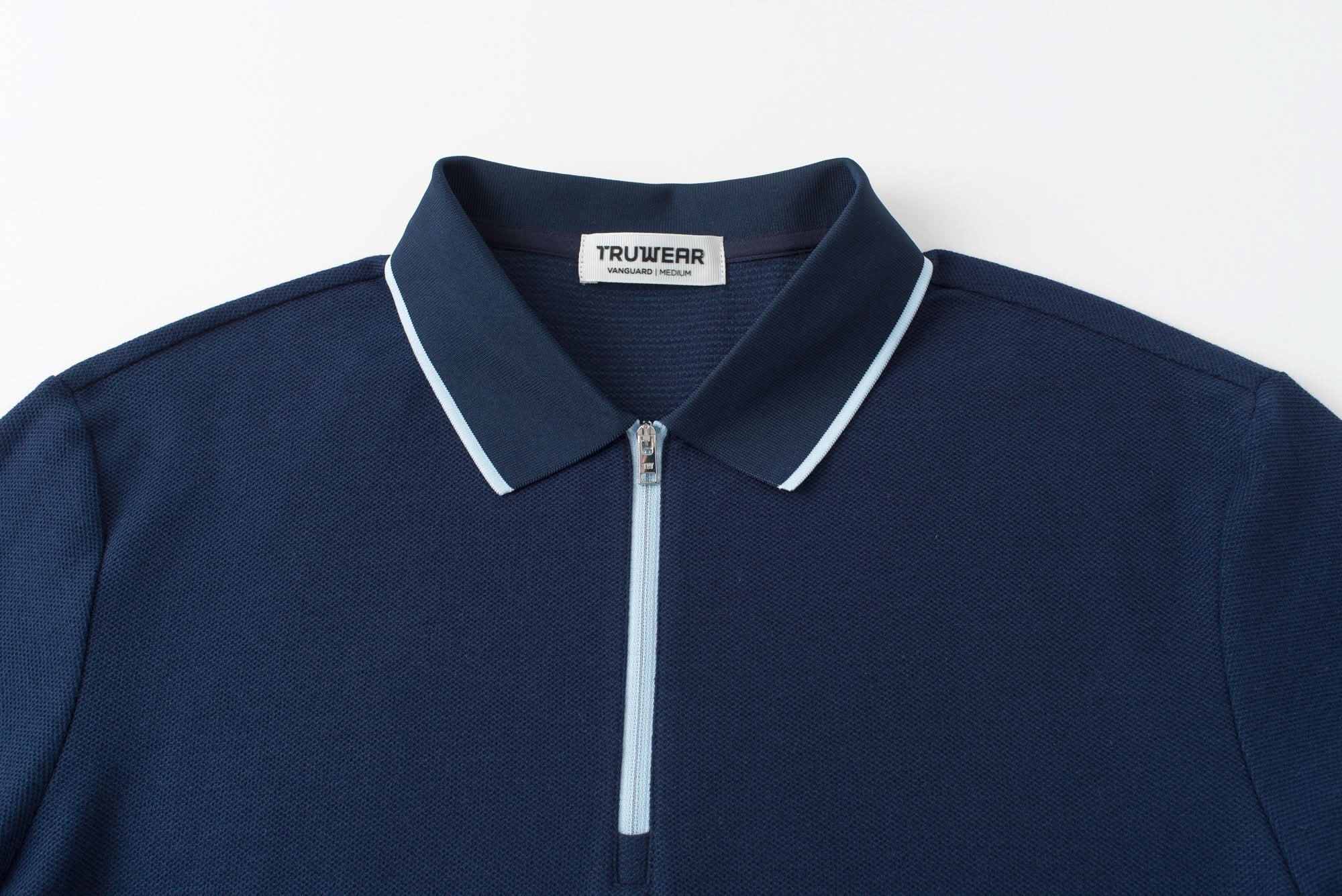 Vanguard Zip Polo Navy Collar