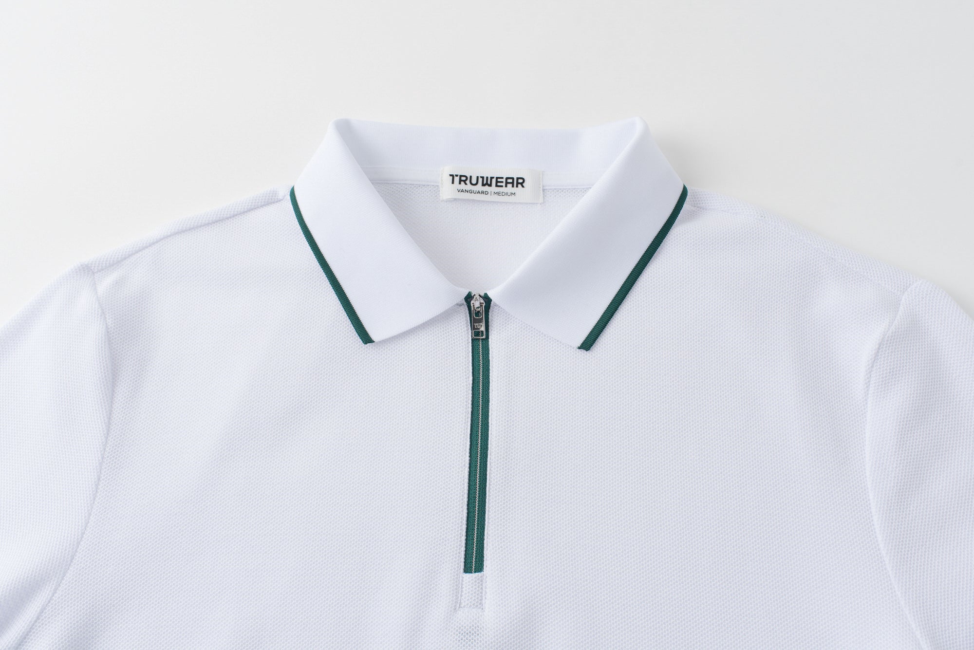 Vanguard Zip Polo White Collar