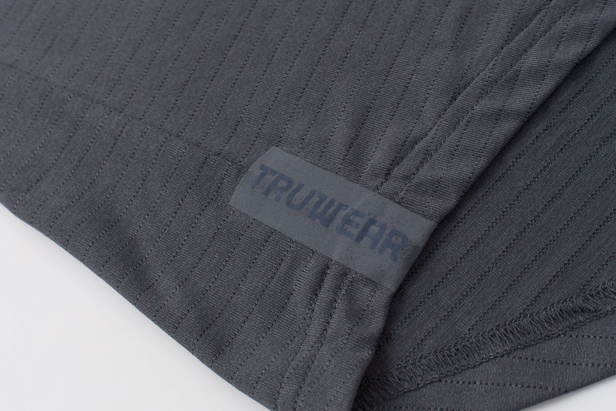 Hooded Cardinal Long Sleeve Charcoal Workout Shirt - Cardinal