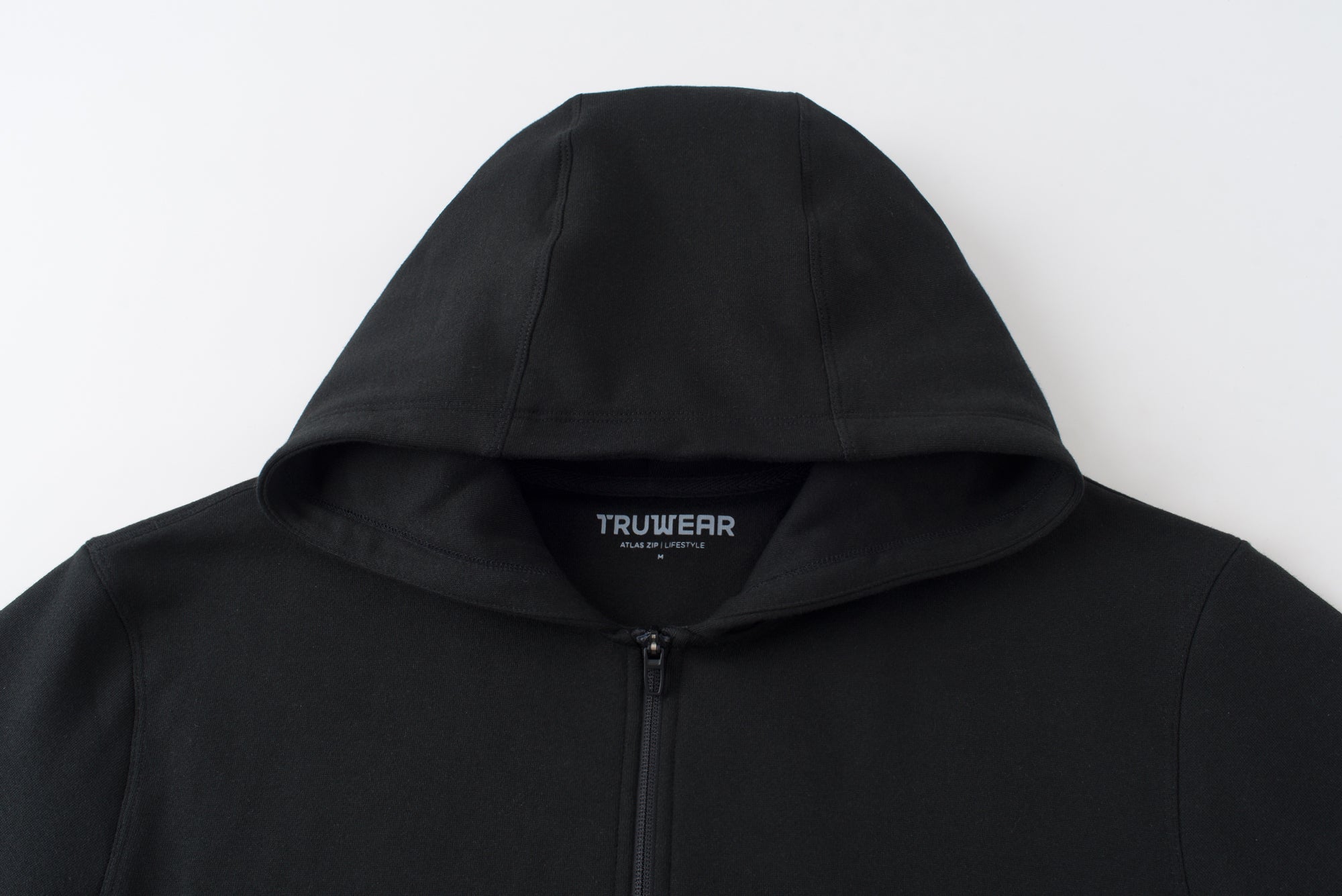 Atlas Full Zip Hoodie Black Hood