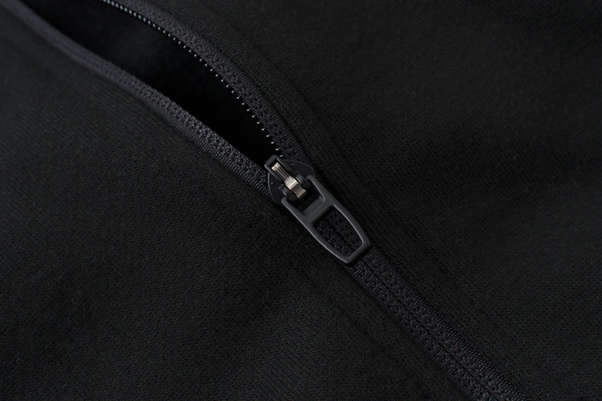  Atlas Full Zip Hoodie Black Front Zipper