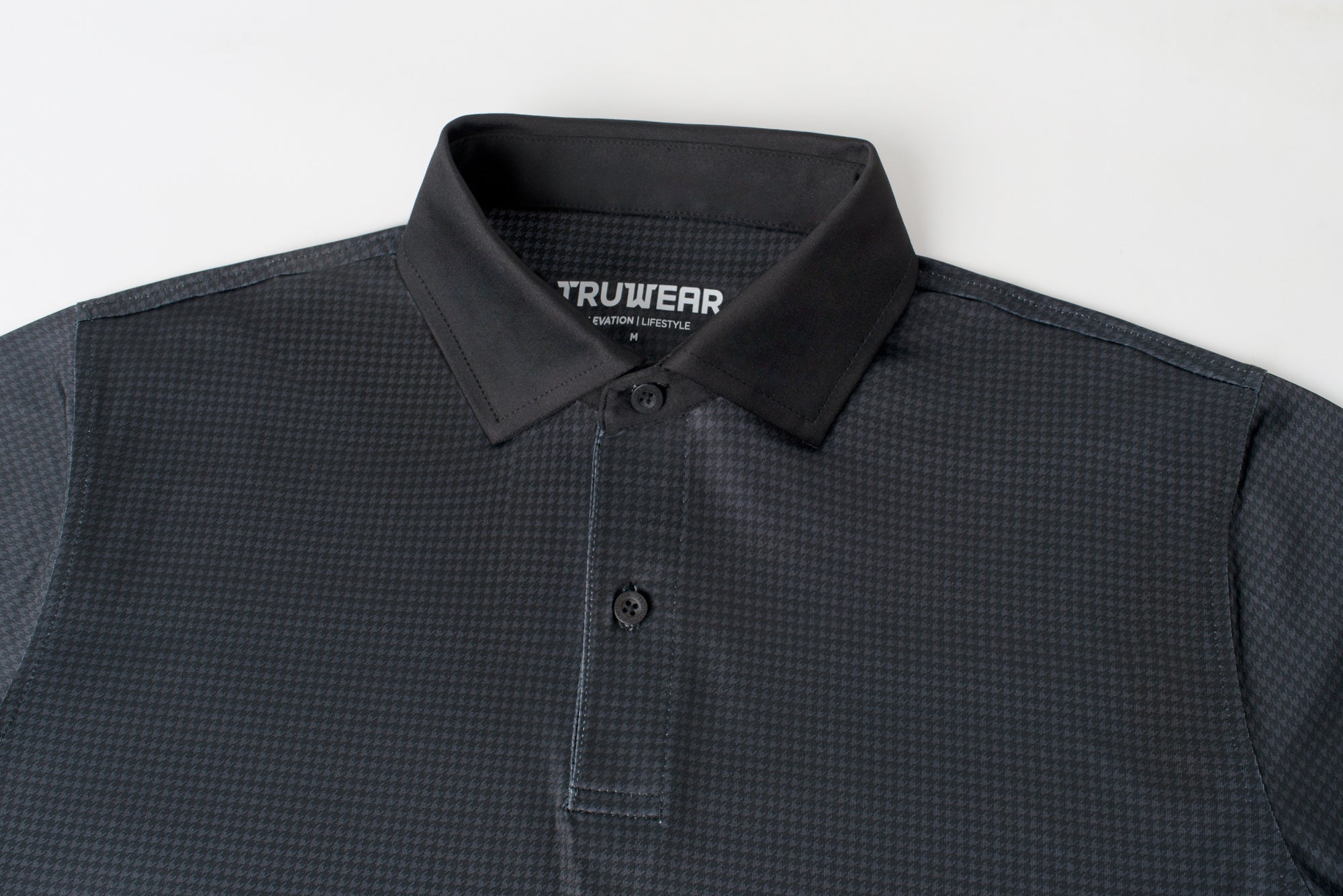 Elevation Polo Black Houndstooth - Black