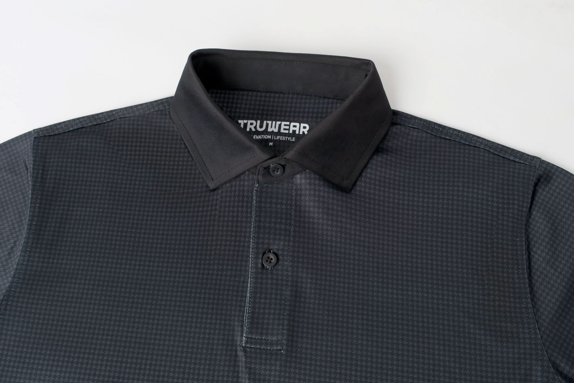 Elevation Polo Black Houndstooth - Black