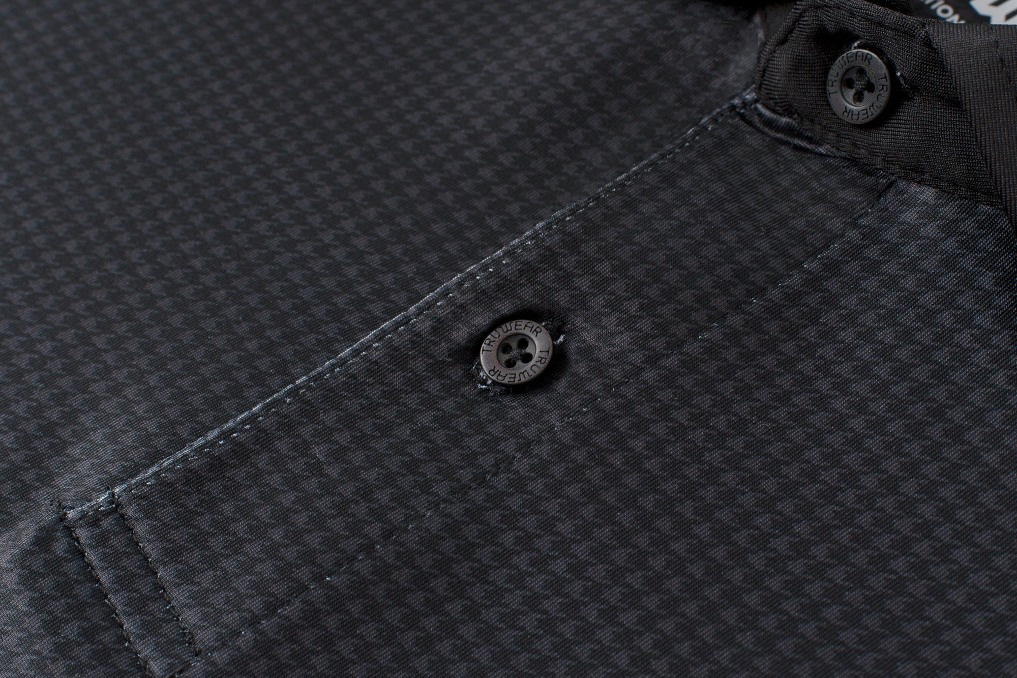 Elevation Polo Black Houndstooth - Black