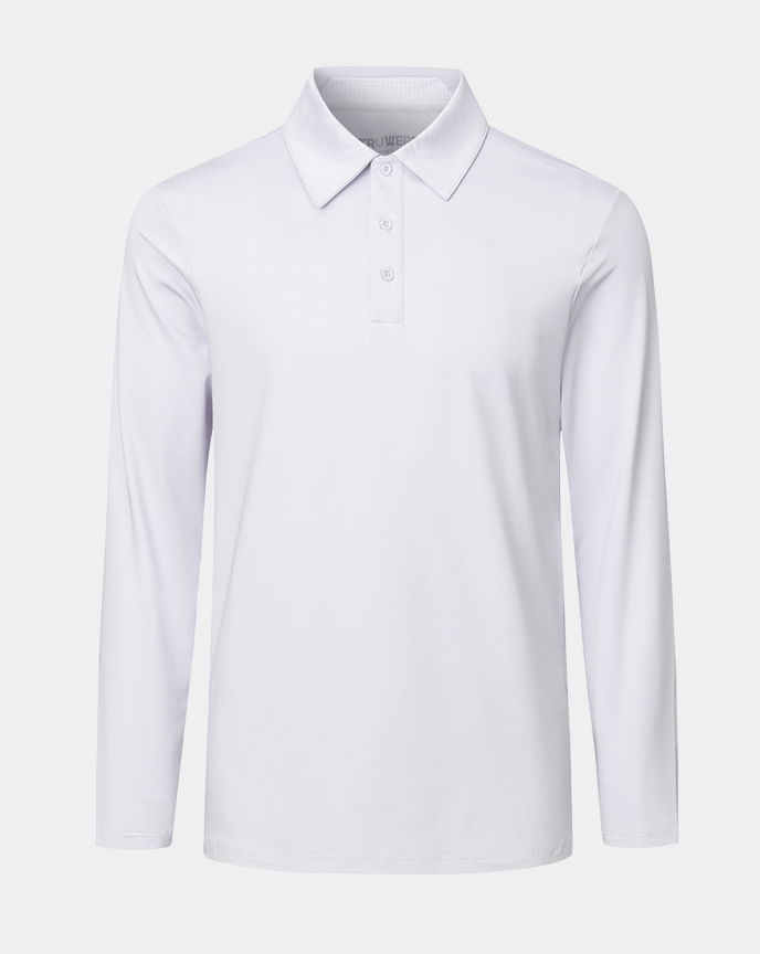Crest 2.0 Polo Light Grey Long Sleeve - Grey