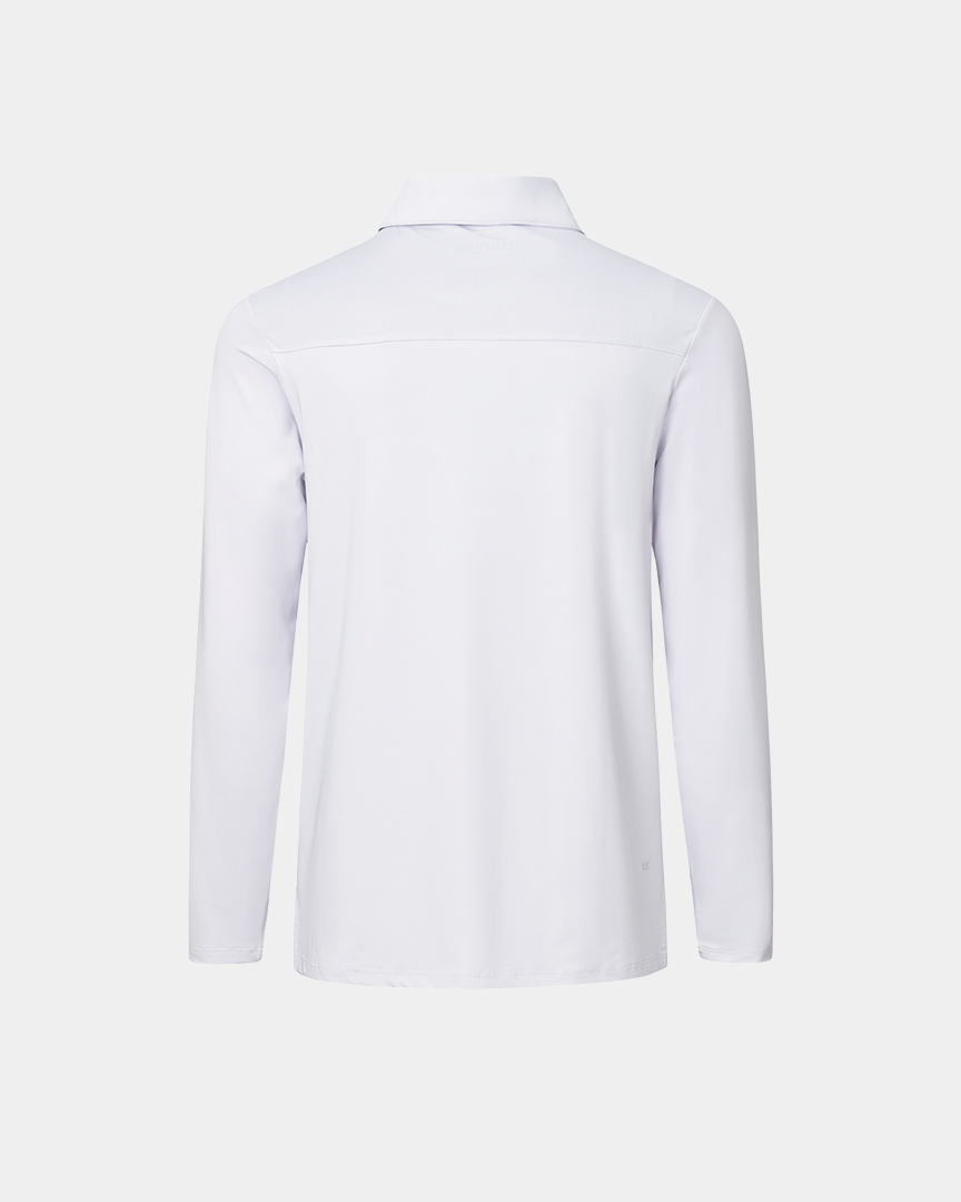 Crest 2.0 Polo Light Grey Long Sleeve - Grey