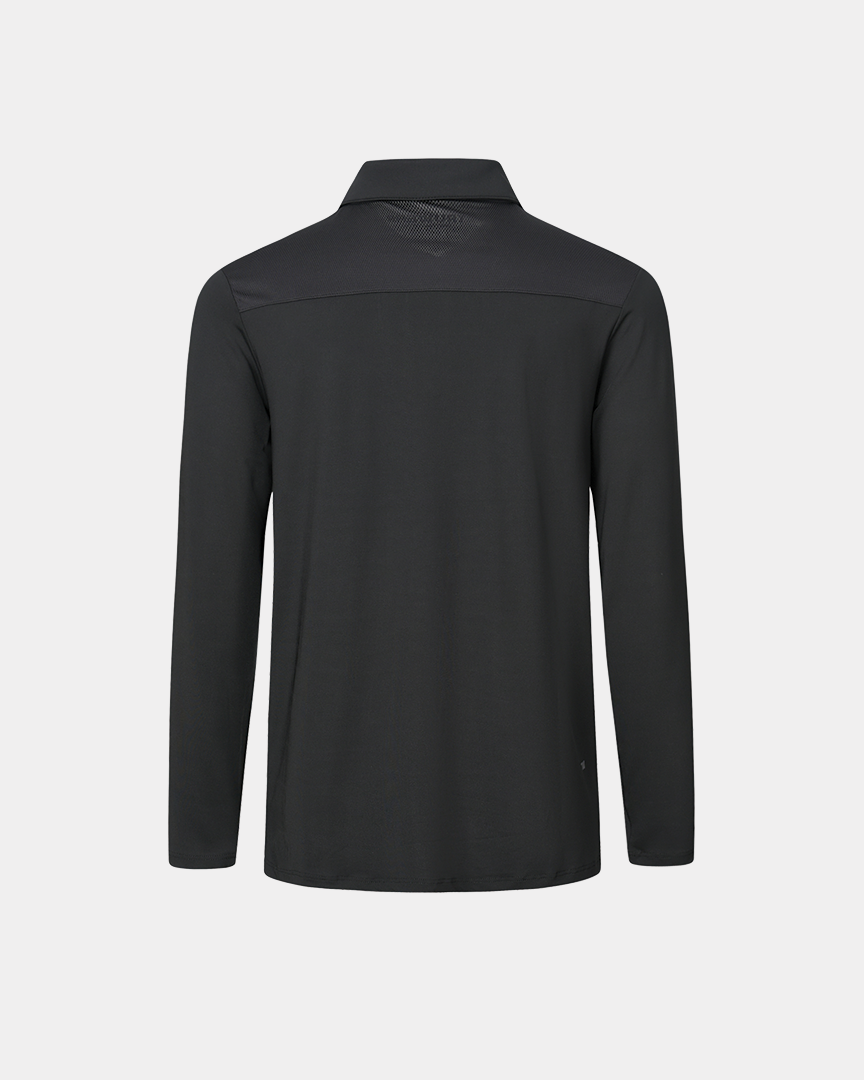 Crest 2.0 Black Long Sleeve Polo