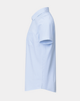Phenom Classic Light Blue Striped Short Sleeve Dress Shirt - Blue