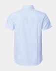 Phenom Classic Light Blue Striped Short Sleeve Dress Shirt - Blue