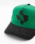 North Texas Green &n Black Cord Brim Fade Hat