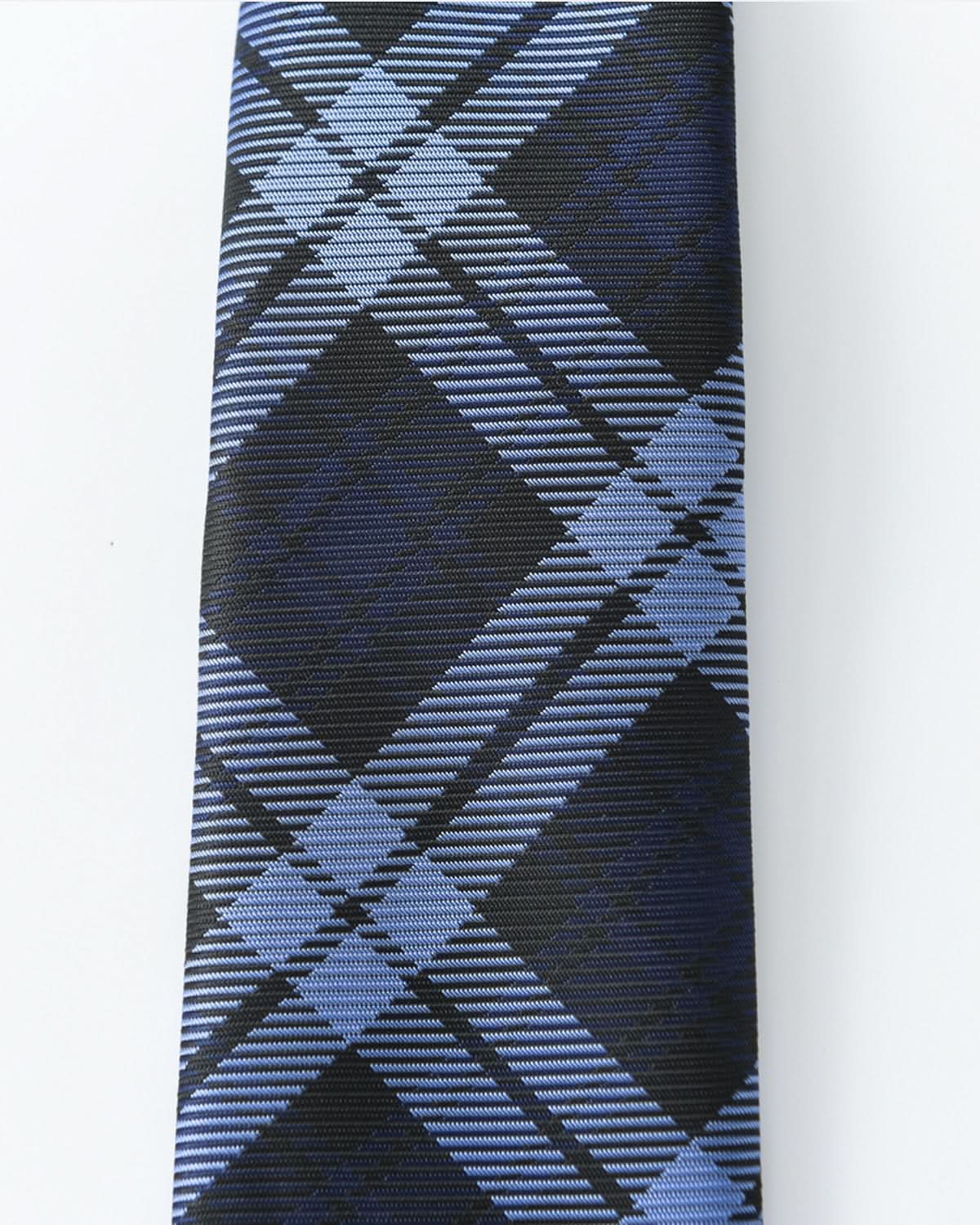 Immortal Powder Blue &amp; Navy Plaid Tie - Blue &amp;