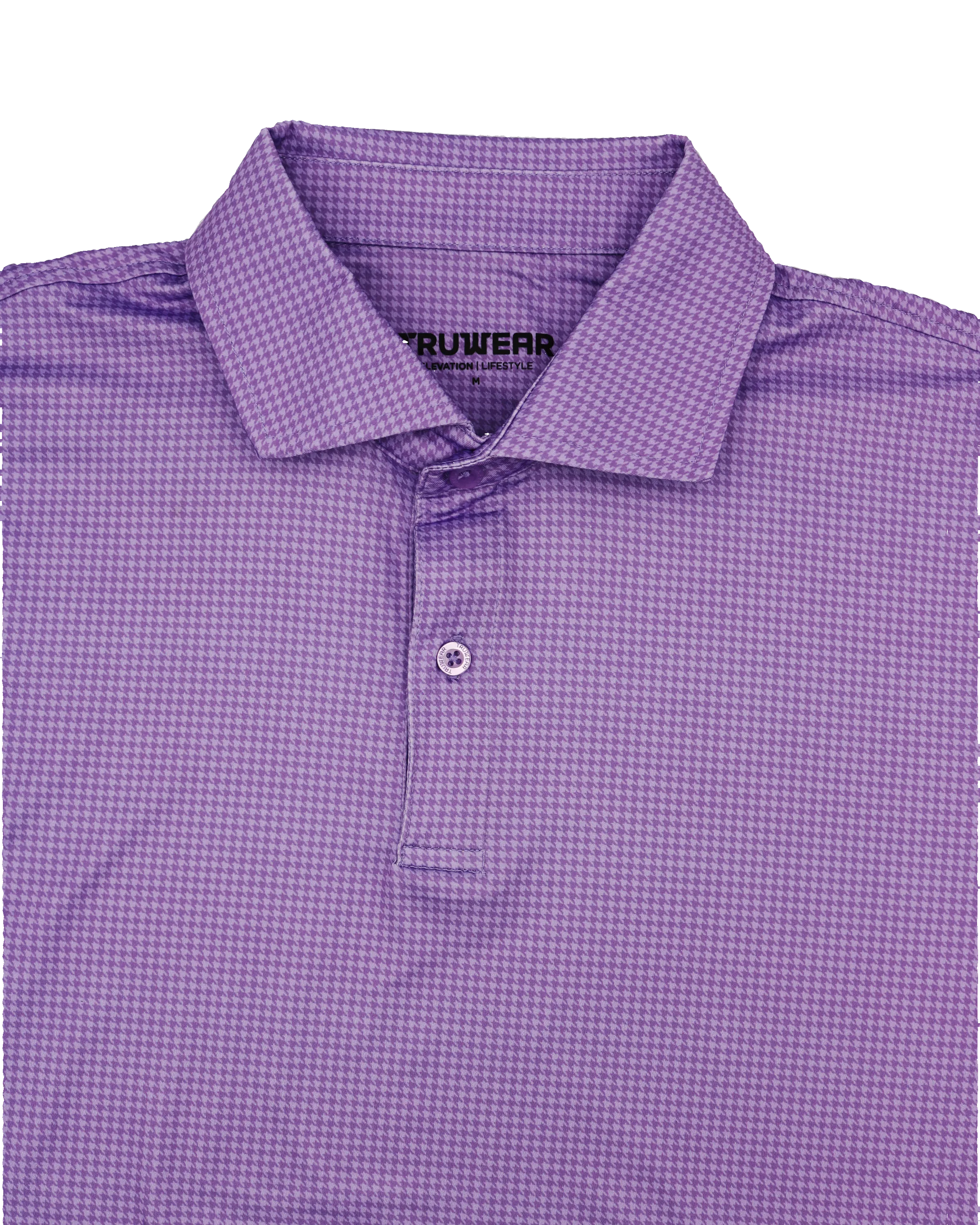 Elevation Fig Purple Houndstooth Polo