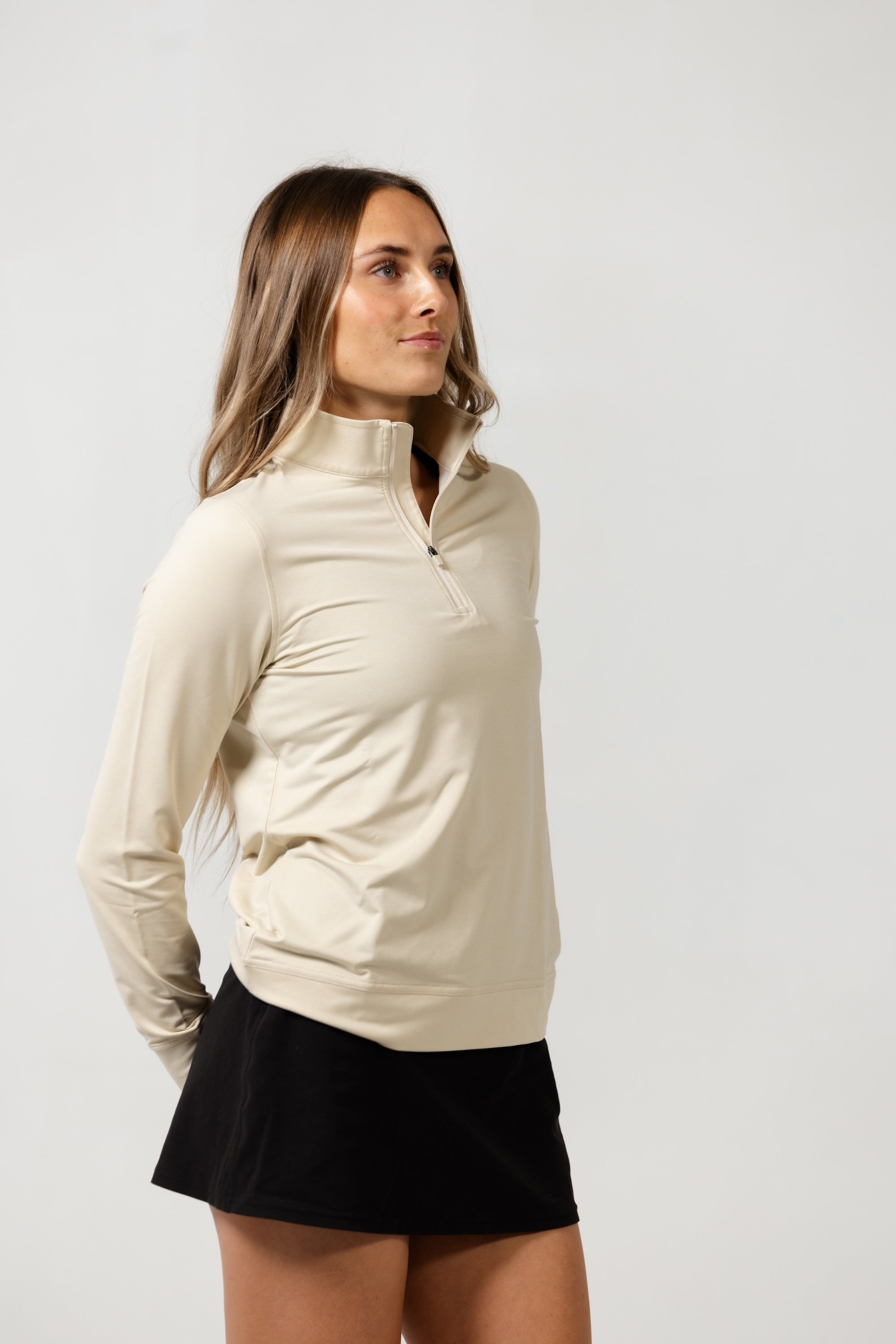 Vista Womens Q-Zip Light Grey - Light Grey