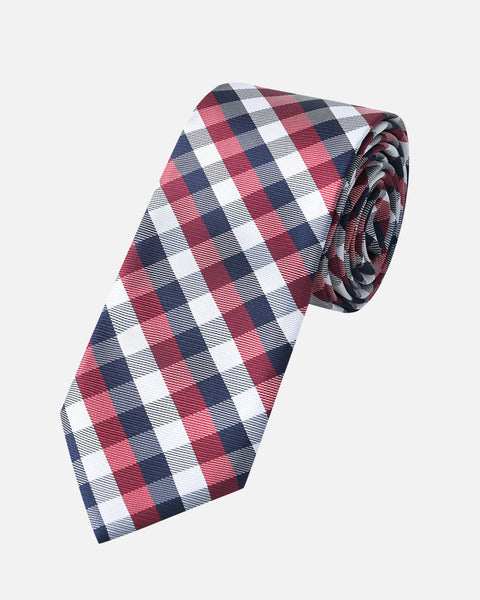 Immortal Tie Checkered Maroon Blue