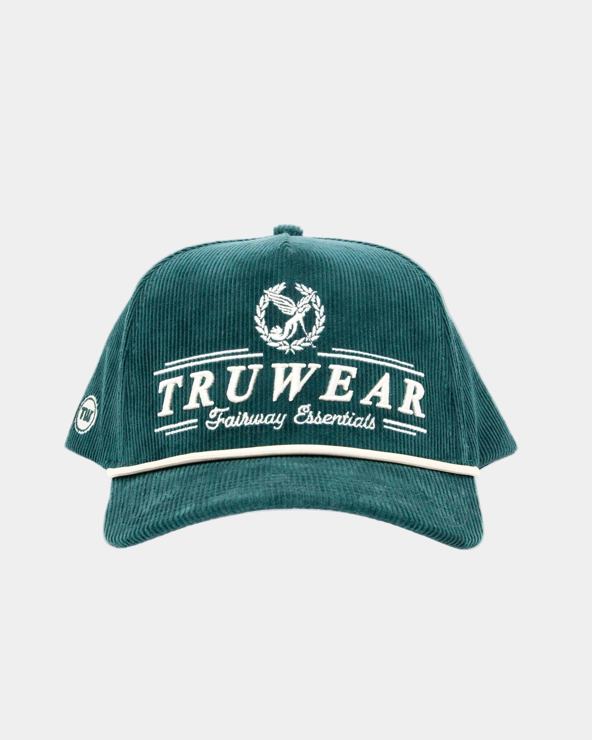 Green cap with 'Truwear' logo on a white background golf hat