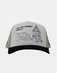 Bunker Trucker Hat Natural Navy Campus USU