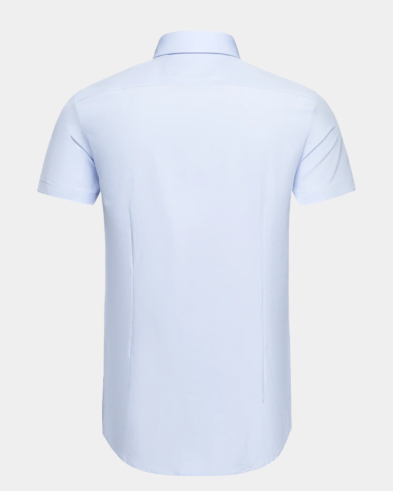 Phenom Classic Light Blue Short Sleeve Dress Shirt - Blue