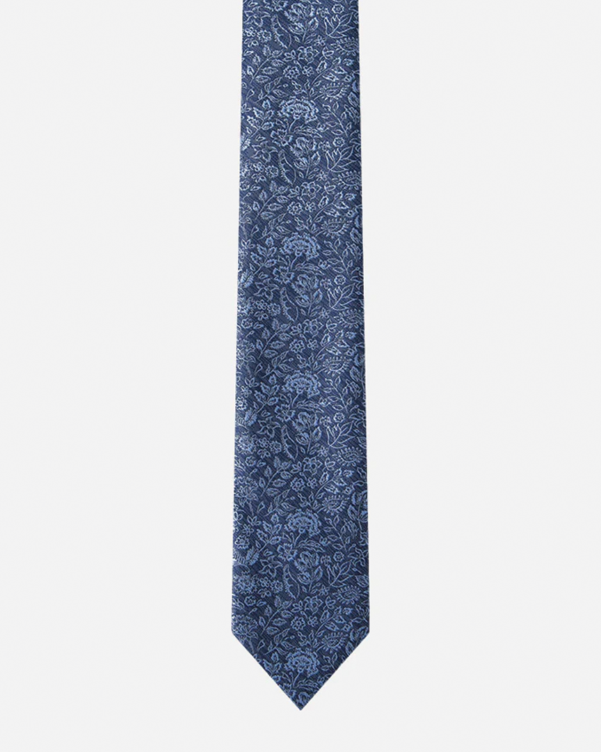 Immortal Floral Tie Navy - Navy