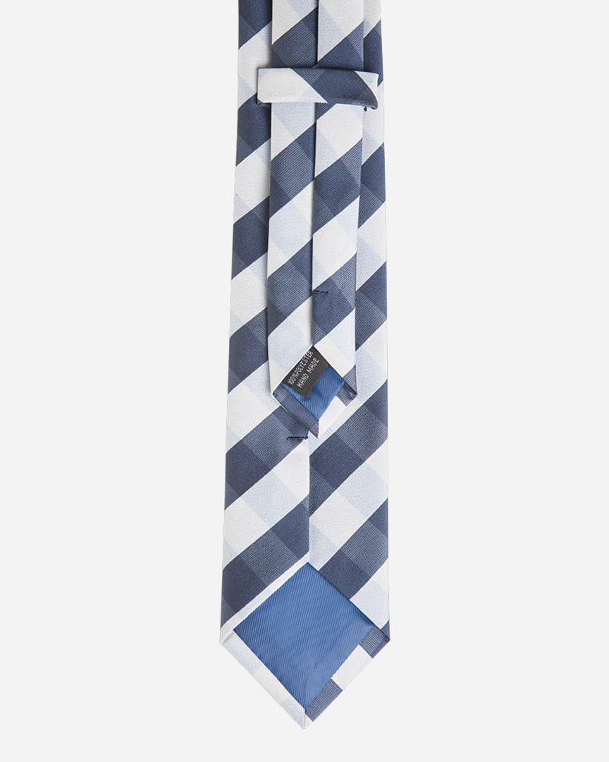 Immortal Navy Light Blue Checkered Dress Tie