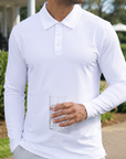 Crest 2.0 Polo White Long Sleeve