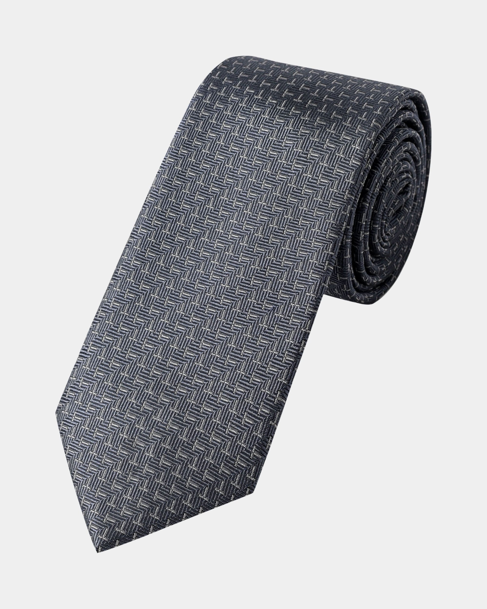 Elite Silk Tie T Pattern Dark Blue - Blue
