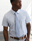 Elite Silk Tie T Pattern Light Blue - Blue