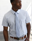 Elite Silk Tie T Pattern Light Blue - Blue