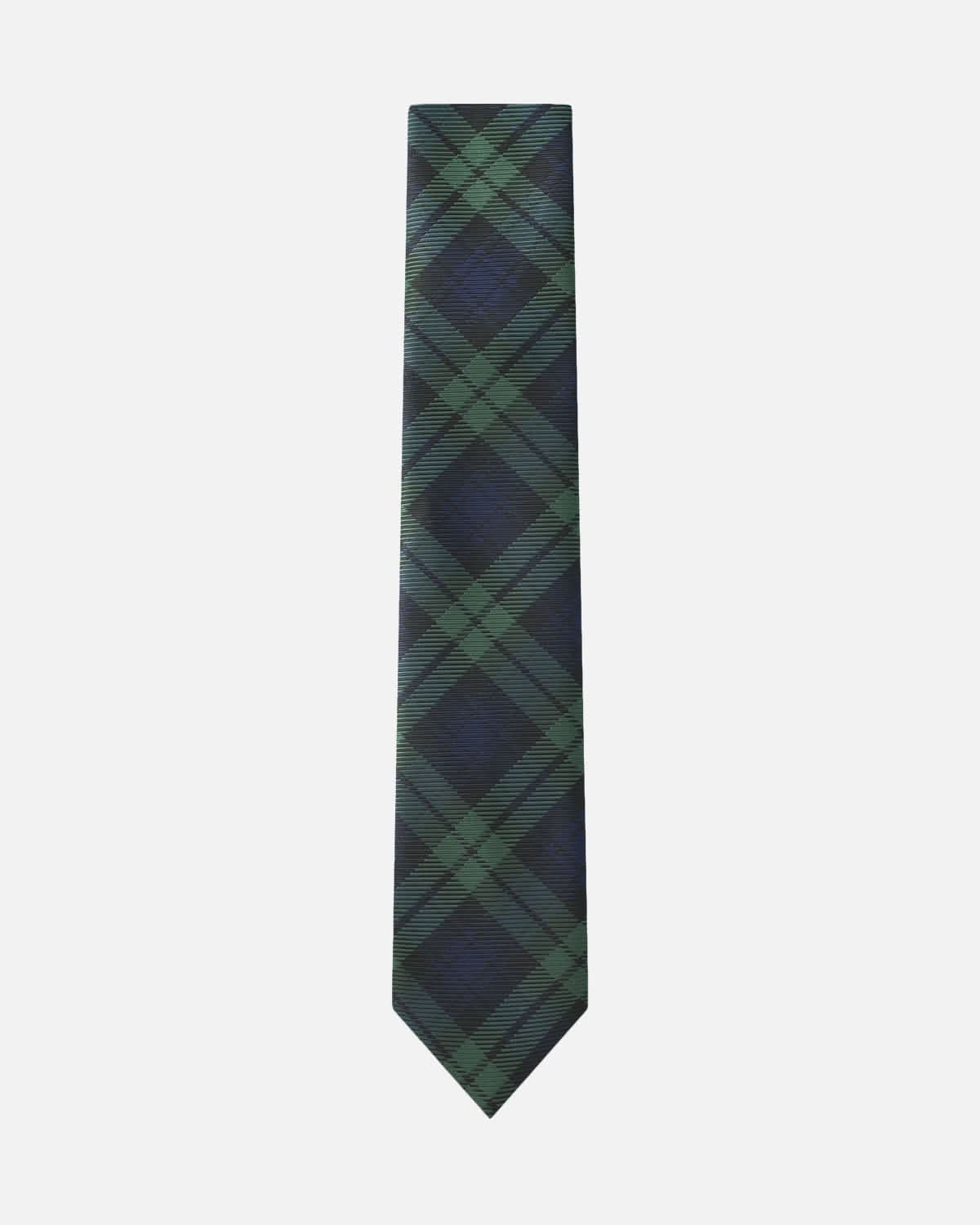 Immortal Green &amp; Navy Plaid Tie - Green &amp;