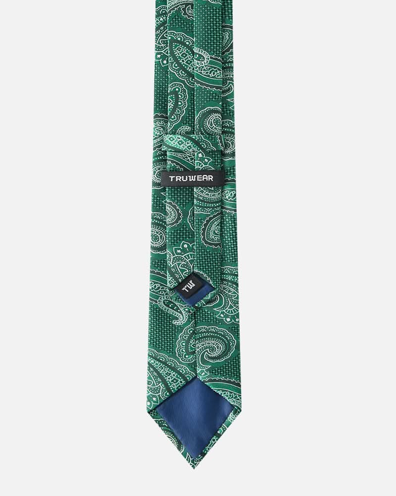 Immortal Paisley Tie Green - Green