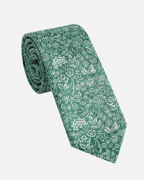 Immortal Floral Tie Green