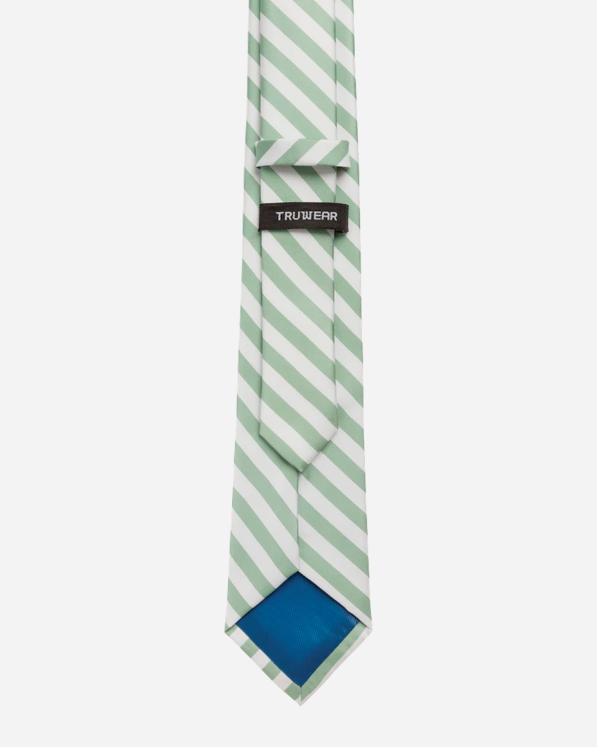 Immortal Green &amp; White Striped Dress Tie - Green &amp;