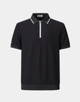 Vanguard Zip Polo Black Front