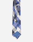 Immortal Royal Blue Grey Navy White Checkered Dress Tie