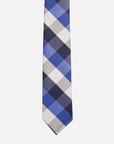 Immortal Royal Blue Grey Navy White Checkered Dress Tie