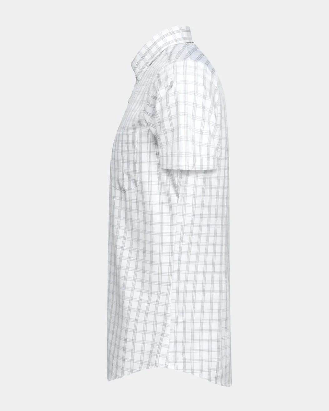 Phenom Classic Grey Tartan Short Sleeve Dress Shirt - Grey