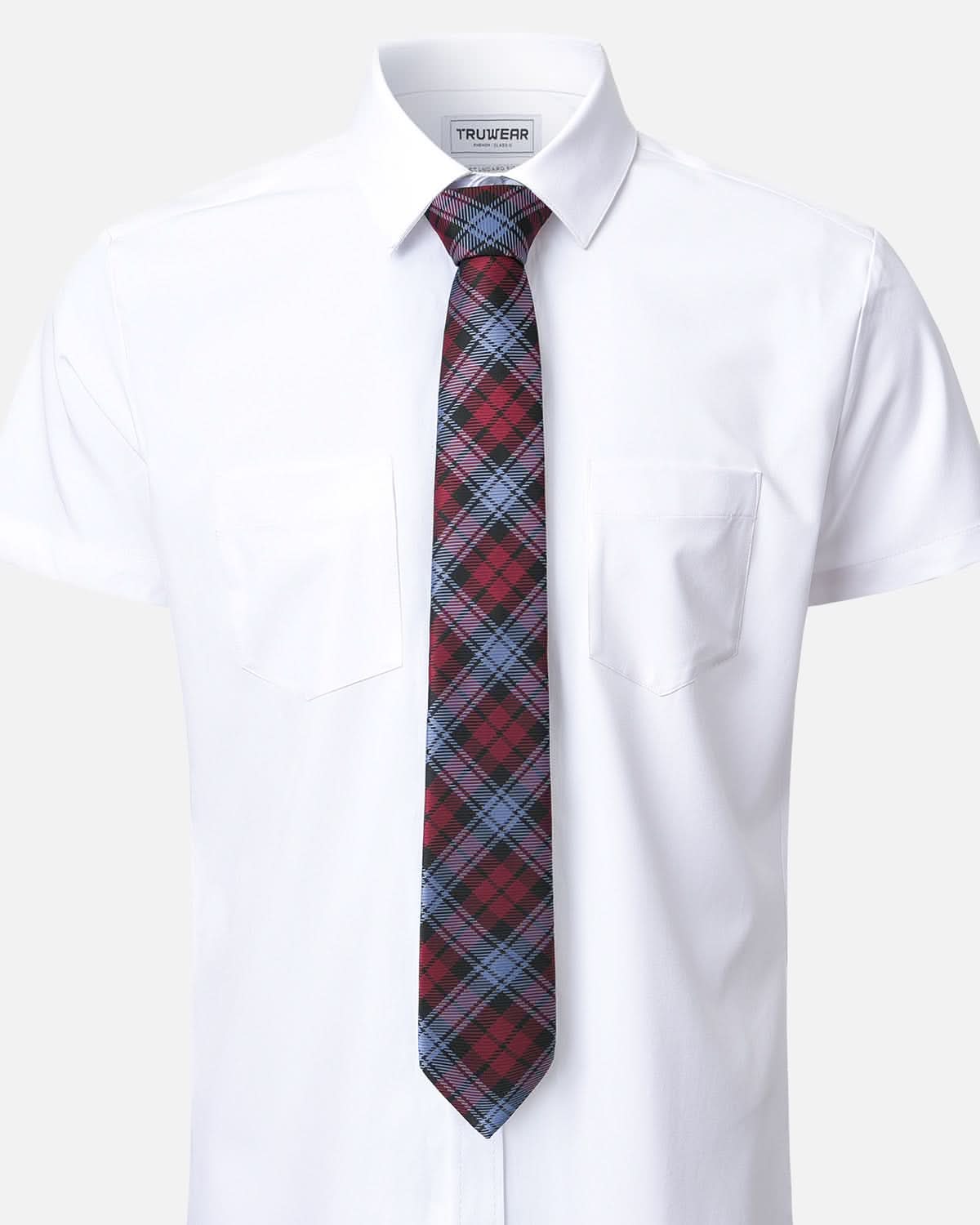 Immortal Blue Red & Black Plaid Tie - Red &