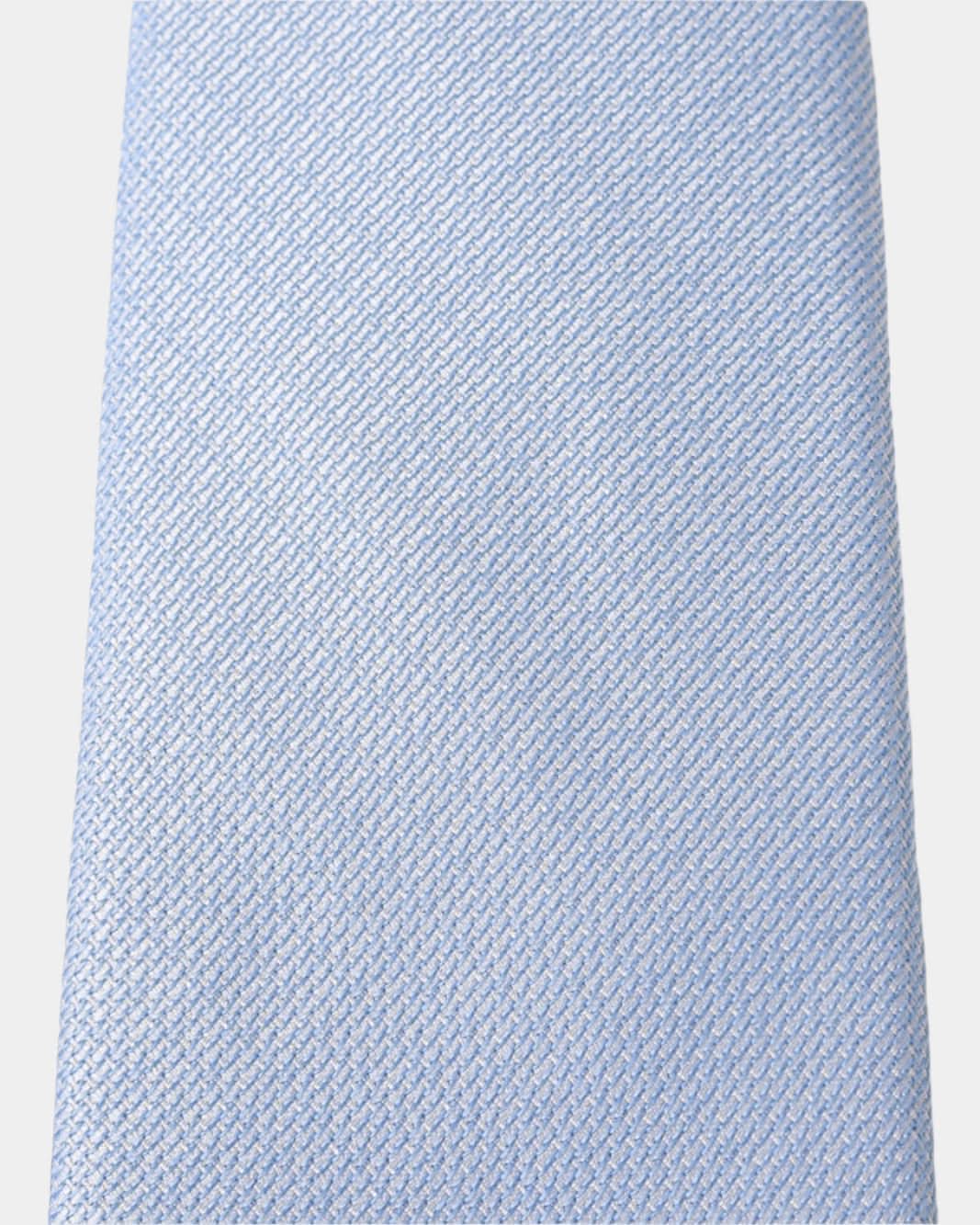 Elite Silk Tie Geometric Pattern Light Blue - Blue
