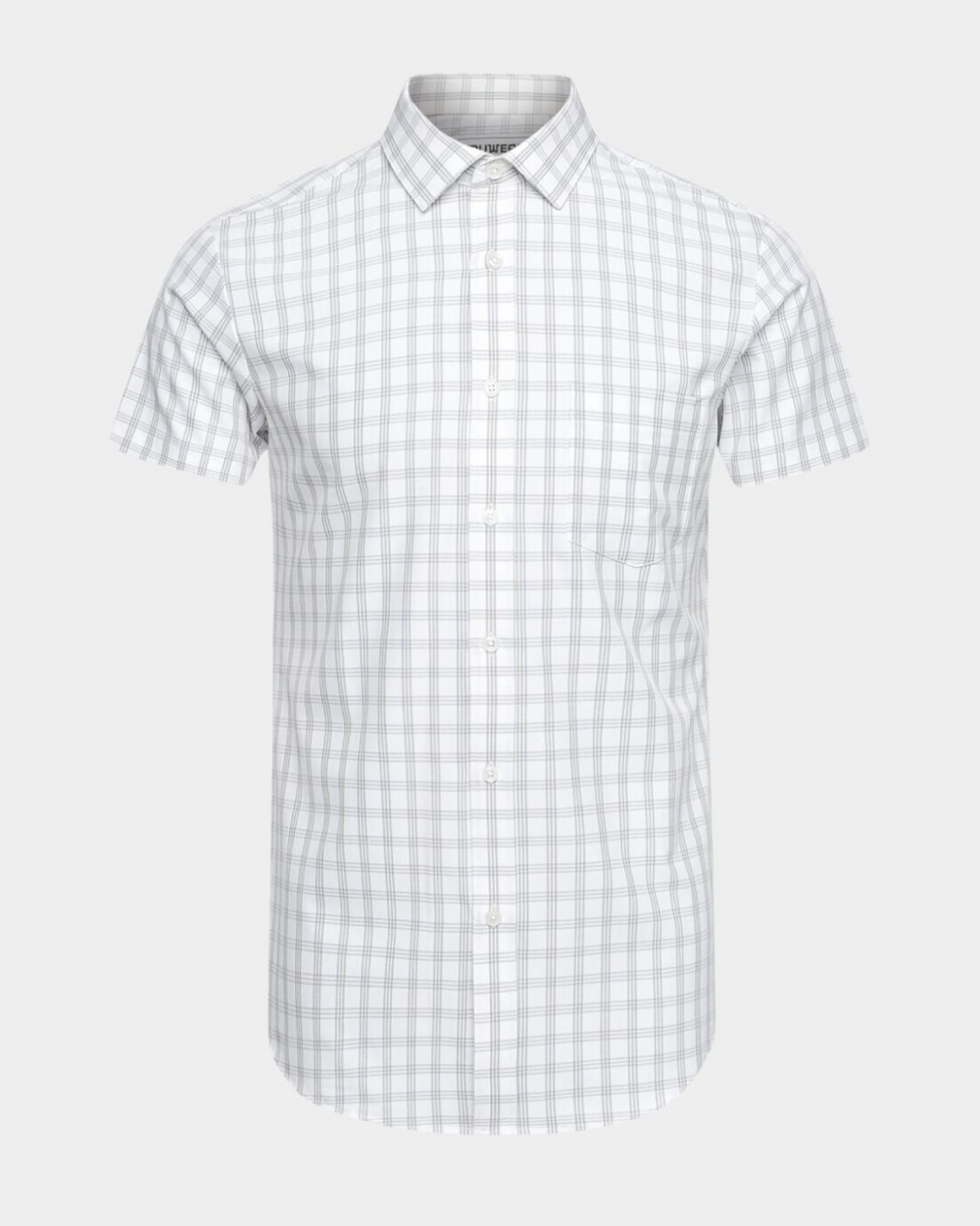 Phenom Classic Grey Tartan Short Sleeve Dress Shirt